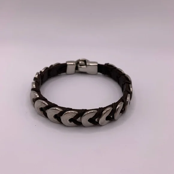 UNO De 50 silver plate leather bracelet - Picture 3 of 7